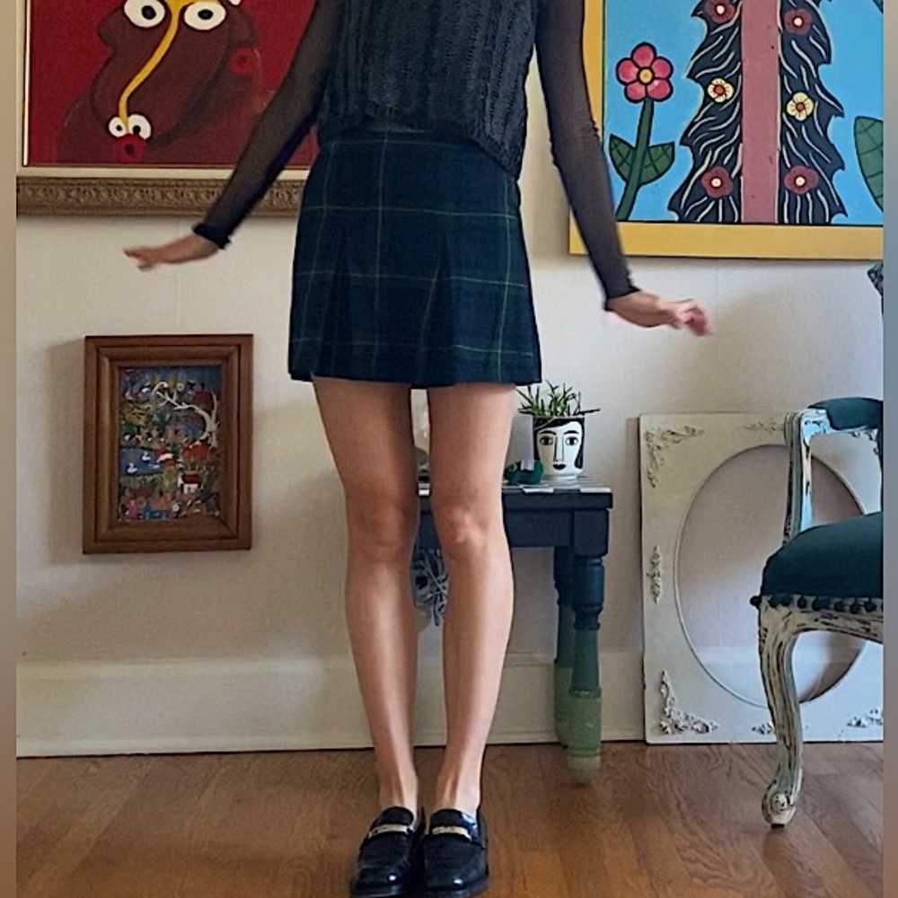 Brandy Melville plaid pleated miniskirt